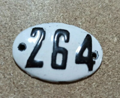 Letrero esmaltado vintage número 264 placa de puerta de la Casa Blanca metal porcelana estaño Foto 1 de 3