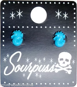 60106 Türkis Blau Seepferdchen Charm Ohrringe Sourpuss Ozean Strand Seepferdchen Süß - Bild 1 von 1