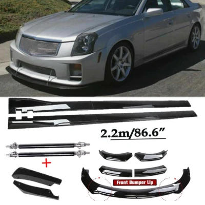 Fit For Cadillac STS 2005-2011 Front Bumper Spoiler Body Kit /Side Skirt Glossy Foto 1 de 4