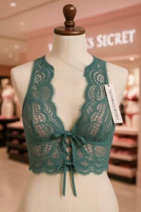 ictoria’s Secret Dream Angels Bralette M | NWT Teal Lace Top Rare Sexy - Picture 1 of 8