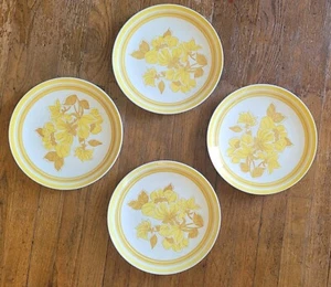 Vintage 1970's Royal China Jeanette Fantasy Dinner Plate Set of 4 in Yellow - Picture 1 of 3