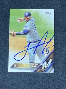 Jonathan Villar Milwaukee Brewers Signed Auto 2016 Topps Card #533 ~ COA - Imagen 1 de 3