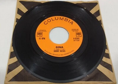 Johnny Mathis "Gina / I Love Her That's Why" 1962 4-42582 7" 45 rpm Record - Image 1 of 2