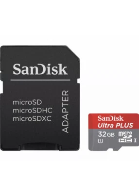 sandisk 32GB elite ultra performance microSDXC UHS-I Card class 10 with adapter - Image 1 of 2
