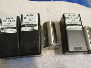 LOTE (4) Mandriles de fresado Nikken manga de pinza recta KM1 1/4-3/4-25 NUEVO en CAJA - Imagen 1 de 4
