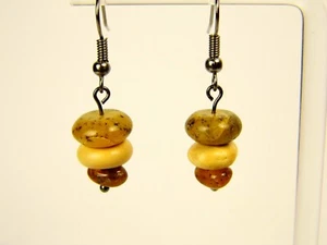 Pendientes colgantes ámbar báltico piedra natural multicolor piedras preciosas genuinas 1260 - Imagen 1 de 10