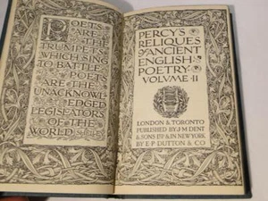 Percy's Reliques of Ancient English Poetry Vol. II Everyman's Library #149 - Picture 1 of 8