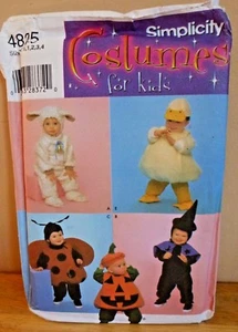 Halloween Costume Pattern Simplicity 4825 Kids Lamb,Duck,Pumpkin,Ladybug + 1/2-4 - Picture 1 of 5