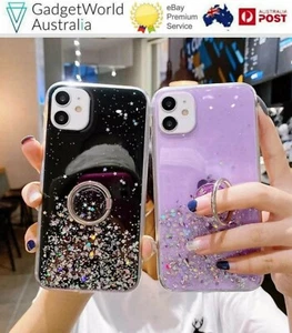For iPhone 13 PRO MAX 12 11 SE2020 XR XS 78 Glitter Bling Ring Holder Slim Case  - Picture 1 of 11
