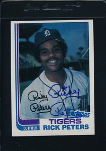 1982 Topps #504 Rick Peters Tigers Signed Auto *12694