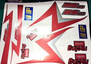 APRILIA RS125 Kit decalcomania/adesivo rosso, argento, nero, taglia originale 1999-2005 gfx - Foto 1 di 10