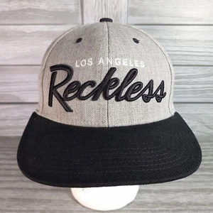 Los Angeles Reckless Hat Cap Snap Back Men Gray Black Adjustable Logo - Picture 1 of 10