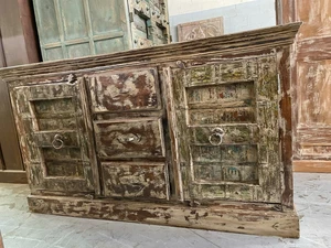 Rustic Vintage Sideboard Old Spanish Style Buffet TV Media Chest Kitchen Cabinet