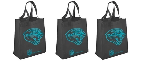 3 Jacksonville Jaguars Reusable Shopping Grocery Tote Gift Bags - Go Green NEW Cover