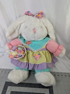 Easter Rabbit Bunny Plush Pastel Corduroy Dress Basket Eggs 19 Inch MTY - Picture 1 of 15