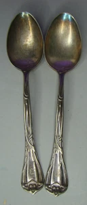 Pair of REED &  BARTON 3+ PAT 7" SOUP SPOON silver plated 3x - Picture 1 of 9