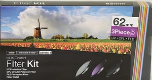 Vivitar 3 Piece Multi-Coated HD  Filter Set 62mm UV CPL FLD For Sony 18-200mm - Picture 1 of 1