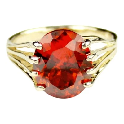 Created Padparadsha Sapphire  w/ 2 Accents, 10KY or 14KY Gold Ladies Ring, R280 - Image 1 of 4