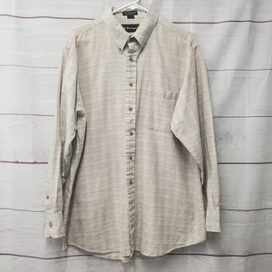 Barrington Beige Plaid Button Up Shirt Long Sleeve Size 17 34/35 Casual READ - Picture 1 of 11