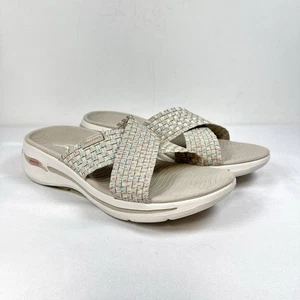Skechers Go Walk Arch Fit Serene Damen-Pantoletten Sandalen beige taupe bequem Gr. 10 - Bild 1 von 11