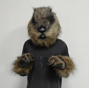 Animal Groundhog Halloween Latex Mask Cosplay Fancy Dress up Props - Picture 1 of 17
