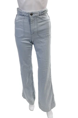 Alice + Olivia Womens Braided Belt Detail Light Wash Jeans Blue Size 27 - Image 1 of 4