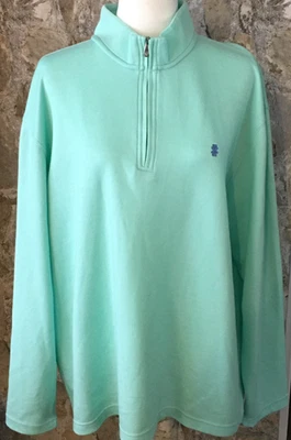 NWT MENS LIGHT AQUA TEAL GREEN BLUE PULLOVER LONG SLEEVE SHIRT SIZE XL BY IZOD - Image 1 of 4