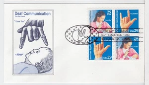 TurtlesTradingPost- Deaf Communication- 1993 #2783-4 FDC Artmaster Cachet- Block - Picture 1 of 2