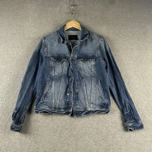 EVISU Womens Denim Jacket M Blue Private Stock Graphic Remarkable Japan - Foto 1 di 20