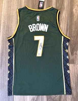 Jaylen Brown Signed Boston Celtics Jersey NBA Champion Finals MVP Cs PSA Proof - Image 1 of 4