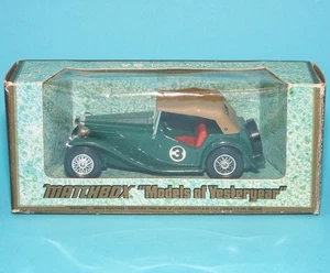 MATCHBOX MODELS OF YESTERYEAR Y-8 1945 MGTC MIB EURO BOX 1977 LESNEY ENGLAND - Picture 1 of 11