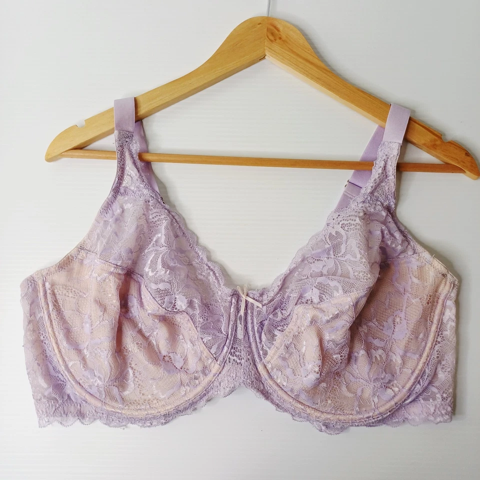 Kayser Bra 20E Purple Minimiser Soft Cup Underwire Lacy - image 1 of 4