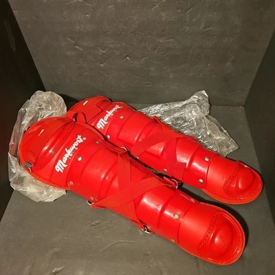Markwort Baseball Catchers Gear Red Leg Guards Lwp Youth Kids  7-9 20 Inch - Image 1 of 4