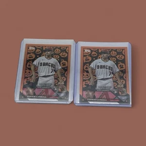 lot (2) 2023 TOPPS UPDATE CORBIN CARROLL DEBUT RC US244  GHOST & PUMPKIN SSP ROY - Picture 1 of 10