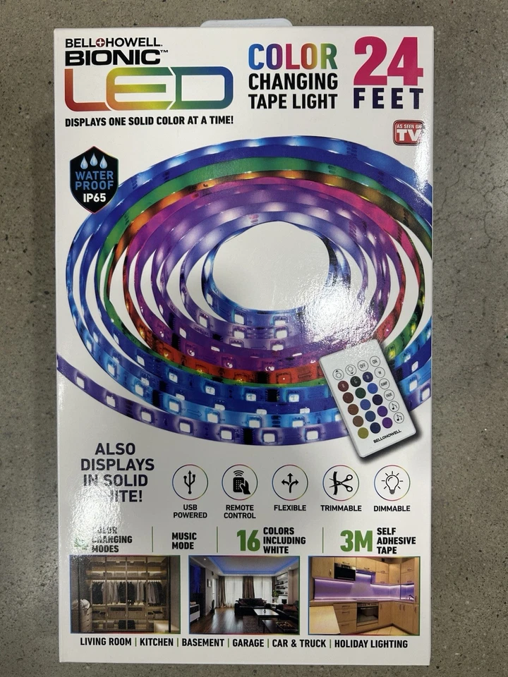 24ft Bell & Howell Bionic LED Color Changing Tape 24ft - Image 1 of 1