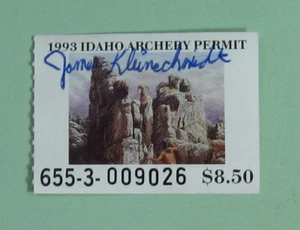 1993 Idaho Archery Permit Deer Elk Hunting License Permit Stamp...Free Ship! - Picture 1 of 1