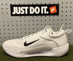 Nike Mens Zoom Court NXT HC Tennis Shoes White Black DH0219 100 Size 7 New - Picture 1 of 8