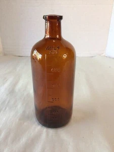 Medizinflasche Vintage Apotheker Braunglas 100 bis 500 Mils 7-1/2" hoch gebraucht - Bild 1 von 3