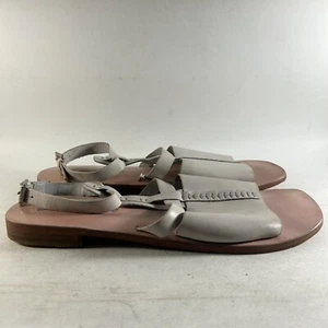 NEW Free People Long Weekend Leather Sandals Off White Size EU 39 US 8.5 - Picture 1 of 9