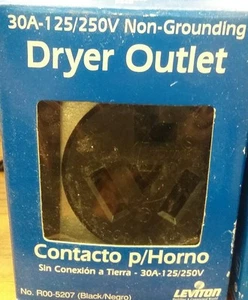 Leviton R00-5207 30A-125/250V Dryer Outlet (Black) - Picture 1 of 2