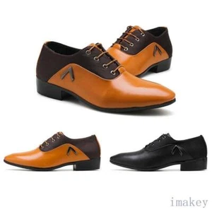 Herren Elegant Schuhe Schnürschuhe Oxford-Schuhe Formell Spitz zulaufend Halbschuhe Leger Übergröße Schick - Bild 1 von 14