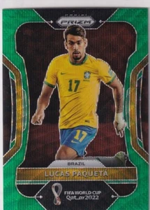Panini Prizm Soccer World Cup Qatar 2022 No. 30 Lucas Paqueta Green Wave Prizm - Bild 1 von 2