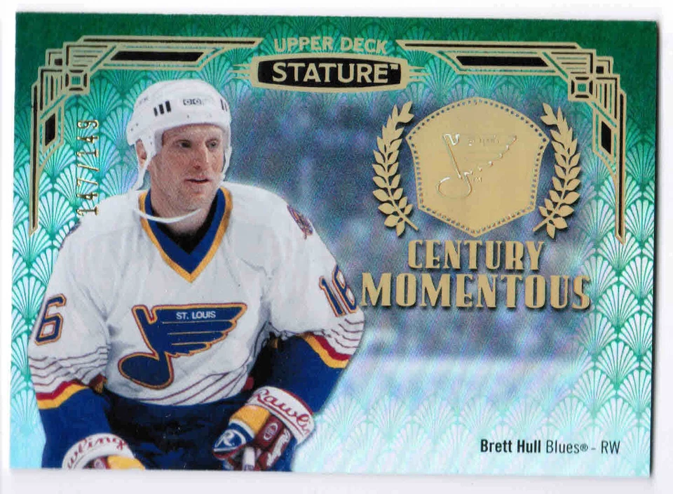 20/21 2020 UD UPPER DECK STATURE BRETT HULL CM-16 CENTURY MOMENTOUS GREEN /149 - Image 1 of 1