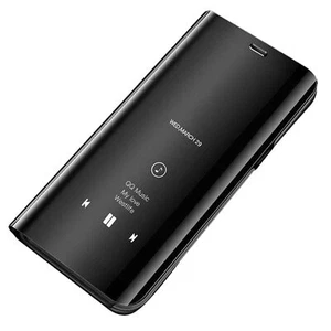 Smart Clear View Spiegel Tasche Hülle Flip Cover für Huawei Y7 2019 schwarz - Bild 1 von 3