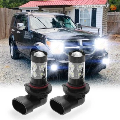For Dodge Nitro 2007 2008 2009 LED Fog Driving Light 9145/9006 6000K White Bulbs - Image 1 of 4