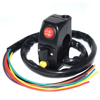 Interruptor de luz giratoria de bocina de montaje en manillar de motocicleta de 1 pieza 7/8" 22 mm para Honda Yamaha Foto 1 de 4