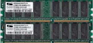 1GB 2x512MB PC3200 PROMOS DDR-400 Ram Memory V826664K24SATG-D3 DDR1 CL3 DIMM Kit - Picture 1 of 1