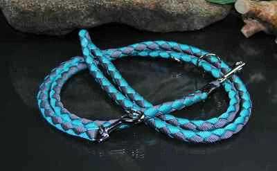 TRIXIE geflochtene Nylon Rund-Leine verstellbar 12mm x 2m Ozean-Grafit Umhängeleine