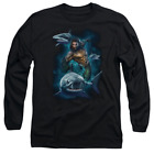 Aquaman Movie Swimming With Sharks - Men's Long Sleeve T-Shirt