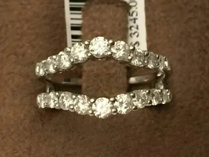 2 Ct Round Cut Real Moissanite Wrap Enhancer Ring Guard 14k White Gold Plated - Picture 1 of 6